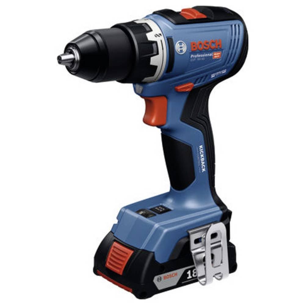 Bosch Set di attrezzi: trapano avvitatore a batteria GSR 18V-65 / 2X 5,0 Ah + caricatore + 19 pezzi Set di utensili manuali in L-Boxx - 0615A5007K