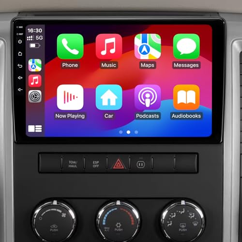10.2 64GB Car Radio Stereo Upgrade for 2009-2012 Dodge Ram 1500 2500 3500 Plug and Play Android 13 Head Unit with Wireless Carplay/Android Auto/1080P Backup Camera