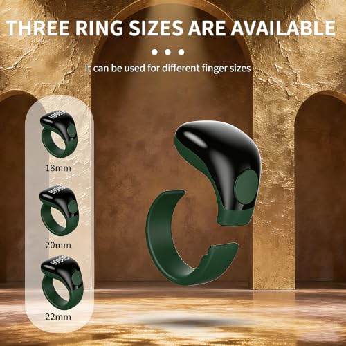 Image of Smart Tasbih Zikr Ring,Adjustable Counter, 3 Sizes (18,20,22mm) Muslim Digital Azan Alarm Clock,APP Support Digital Counter Prayer Reminder Rings, Waterproof 5 Digit Finger Counter zikr Ring(Green)