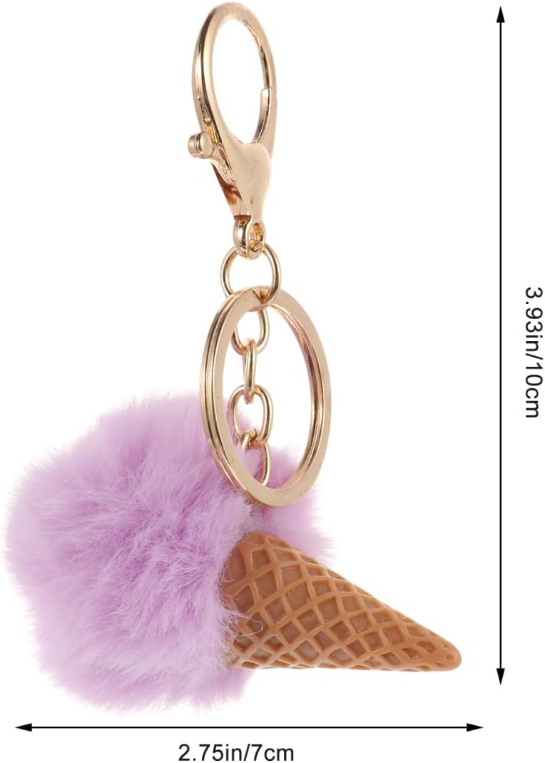 Angoily Keychain Plush, 3 PCS Creative K Ice Cream Ey Chains for Purse Pendant Bag Keys Adorable Ice Cream