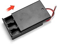 Vista 4 de Paquete de 4 soportes de batería 3AA 4.5V con interruptor, 3 soportes de batería AA de 1.5 V con cables e interruptor