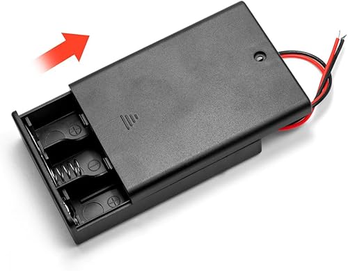 Miniatura 4 de Paquete de 4 soportes de batería 3AA 4.5V con interruptor, 3 soportes de batería AA de 1.5 V con cables e interruptor