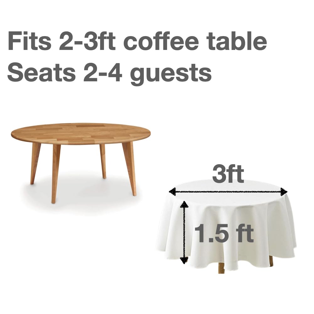 Urby 72'' White Round Tablecloth for 2-3ft Round Cocktail Table or Coffee Table, Mantel Redondo Para Mesa De 4 Sillas - Image 2