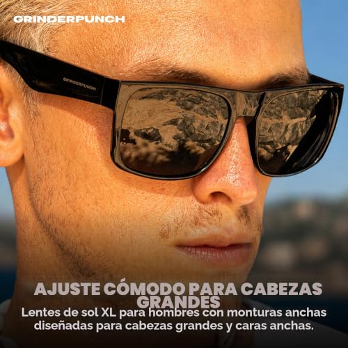 Miniatura 6 de Grinderpunch Paquete De 2 Anteojos De Sol Polarizados Xl Para Hombre Con Montura Ancha Grande - Ajuste De Cabeza Grande Paquete De 2 Negros