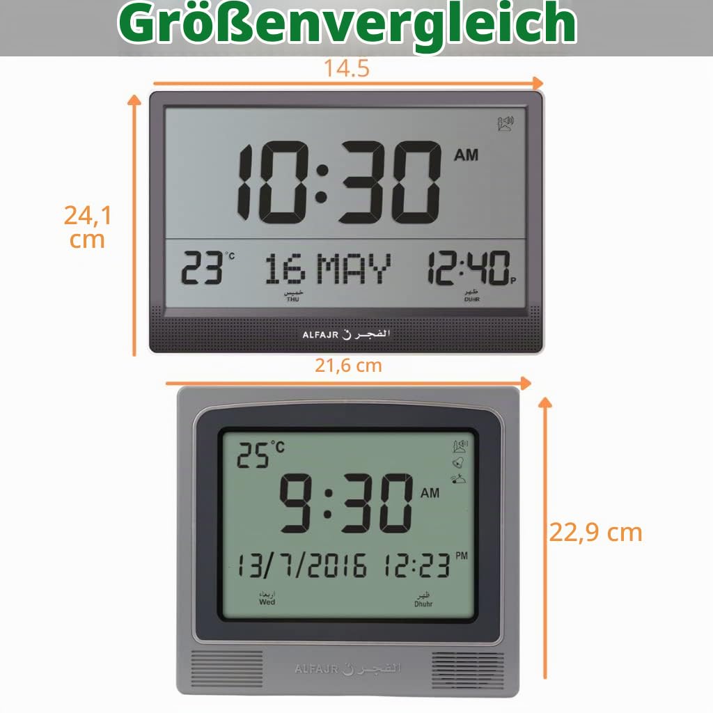 ALFAJR WANDUHR MAXIFORMAT MIT 15" Display