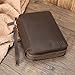 Polare Full Grain Leather Travel Cable Organizer Case Double Layer Electronics Accessories Carry Bag with YKK Zippers Tech Storage Bag for Cables, Power Bank, USB, SD Card