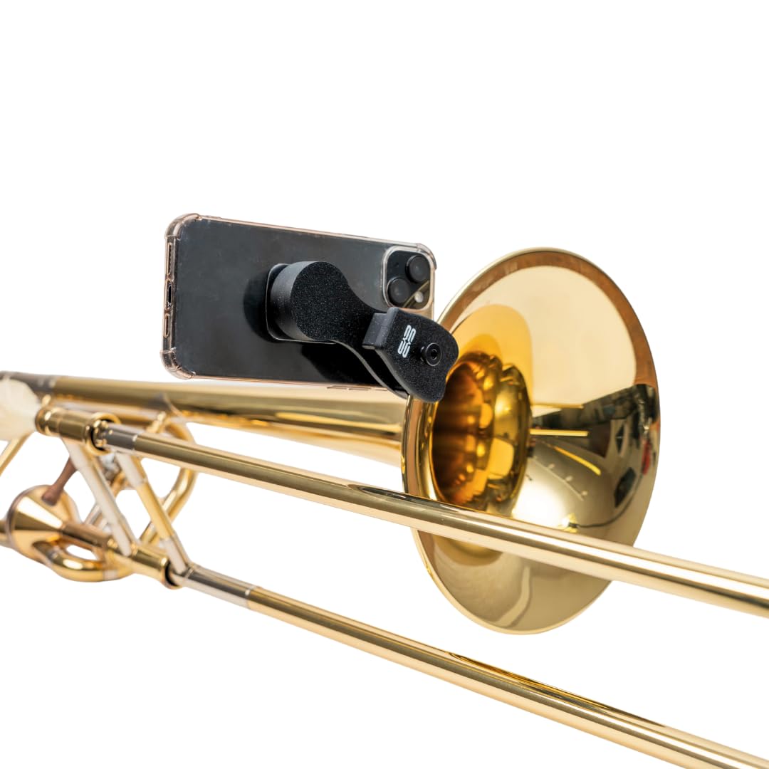 Atril de Trombón de Campana para Móvil - Soporte para campana de instrumento- Ideal para Partituras Digitales - Clip para Instrumento de Viento