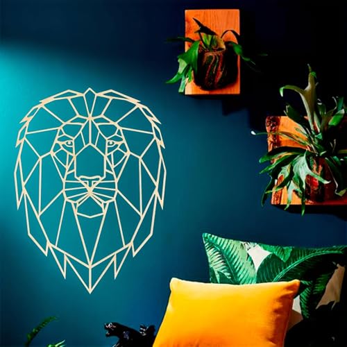 Metal Artwork For Wall Decor Geometric Lion Head Abstract Sculptures
