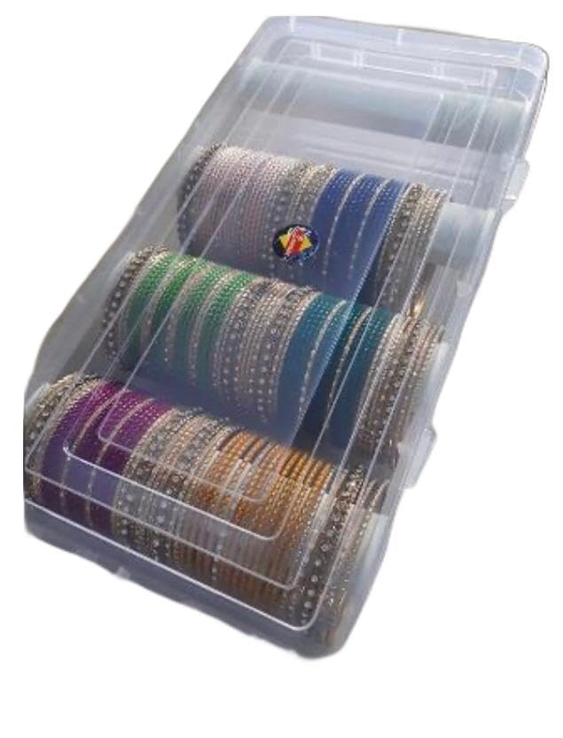 VILOMP Plastic Adjustable Four Rod Bangle Box | Chudi Organizer ...