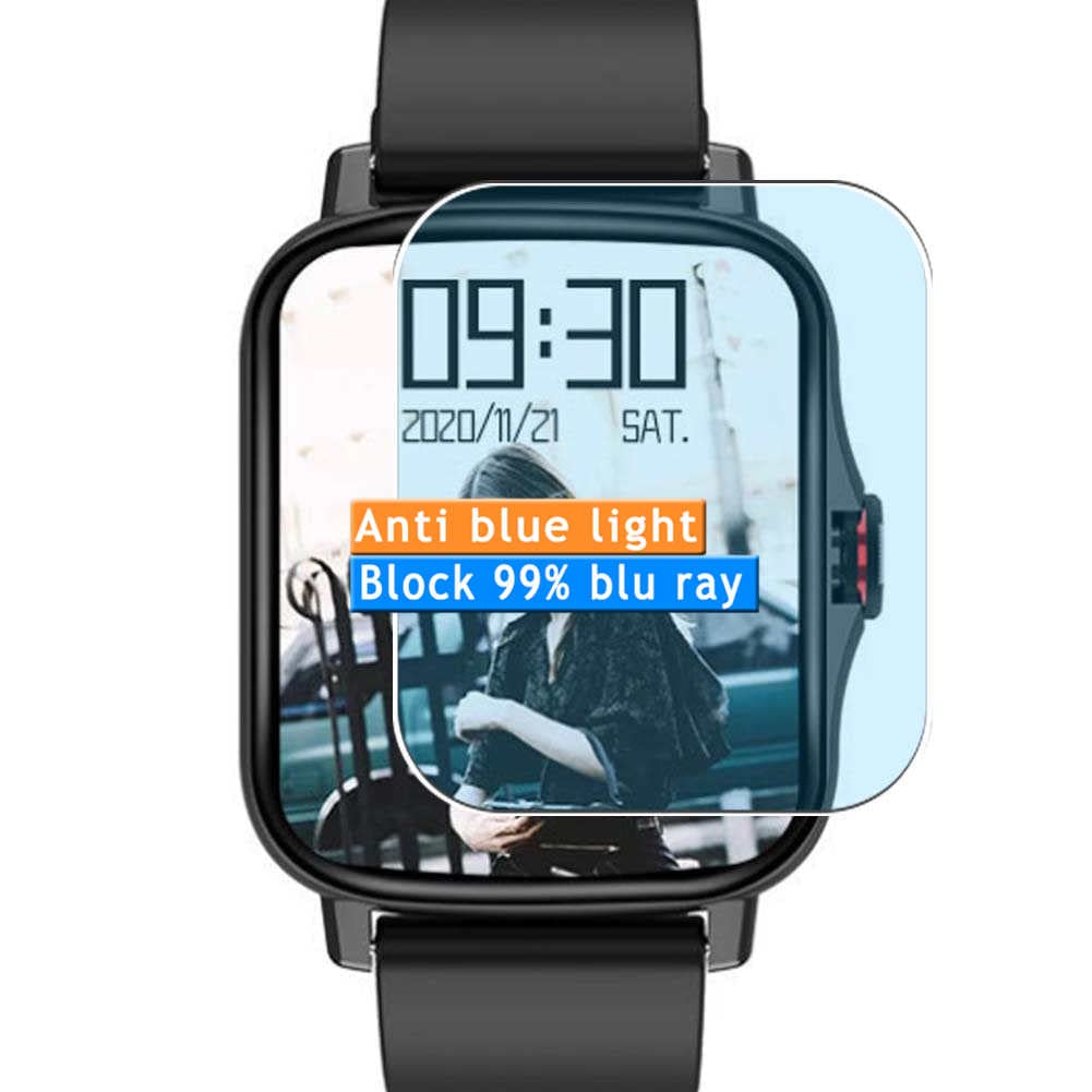 3-Pack Anti Blue Light Screen Protector, compatible with YAUNLEL FM08 1.75" Smart Watch Smartwatch TPU Film Protectors Sticker [ Not Tempered Glass ]