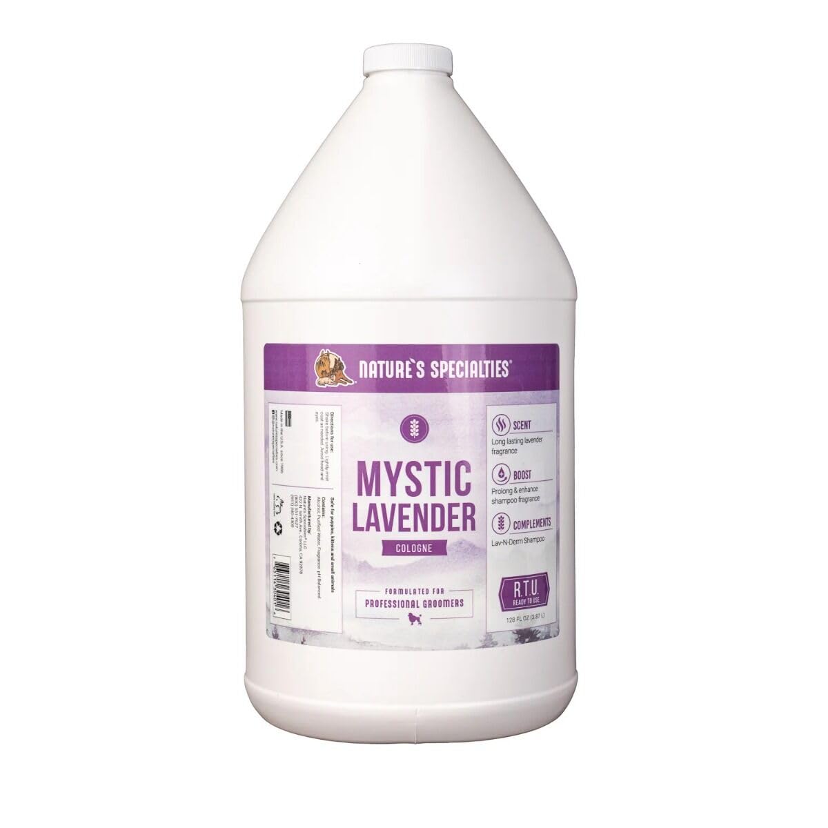 Nature's Specialties Mystic Lavender Hunde Parfüm Spray - Beruhigendes Lavendel-Hundespray - Langanhaltender Hundeparfüm-Spray - Ideal für die Anwendung nach dem Baden, 3.8L