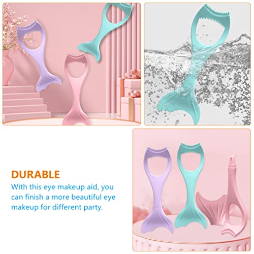 Beavorty Silicone Eyeliner Stencils Eyeliner Guide Template Stencil Shaper Tool Eyeshadow Guide Template Tool Eyebrow Pencil Stencil Reusable Lazy Quick Eye Makeup Tool - Image 4
