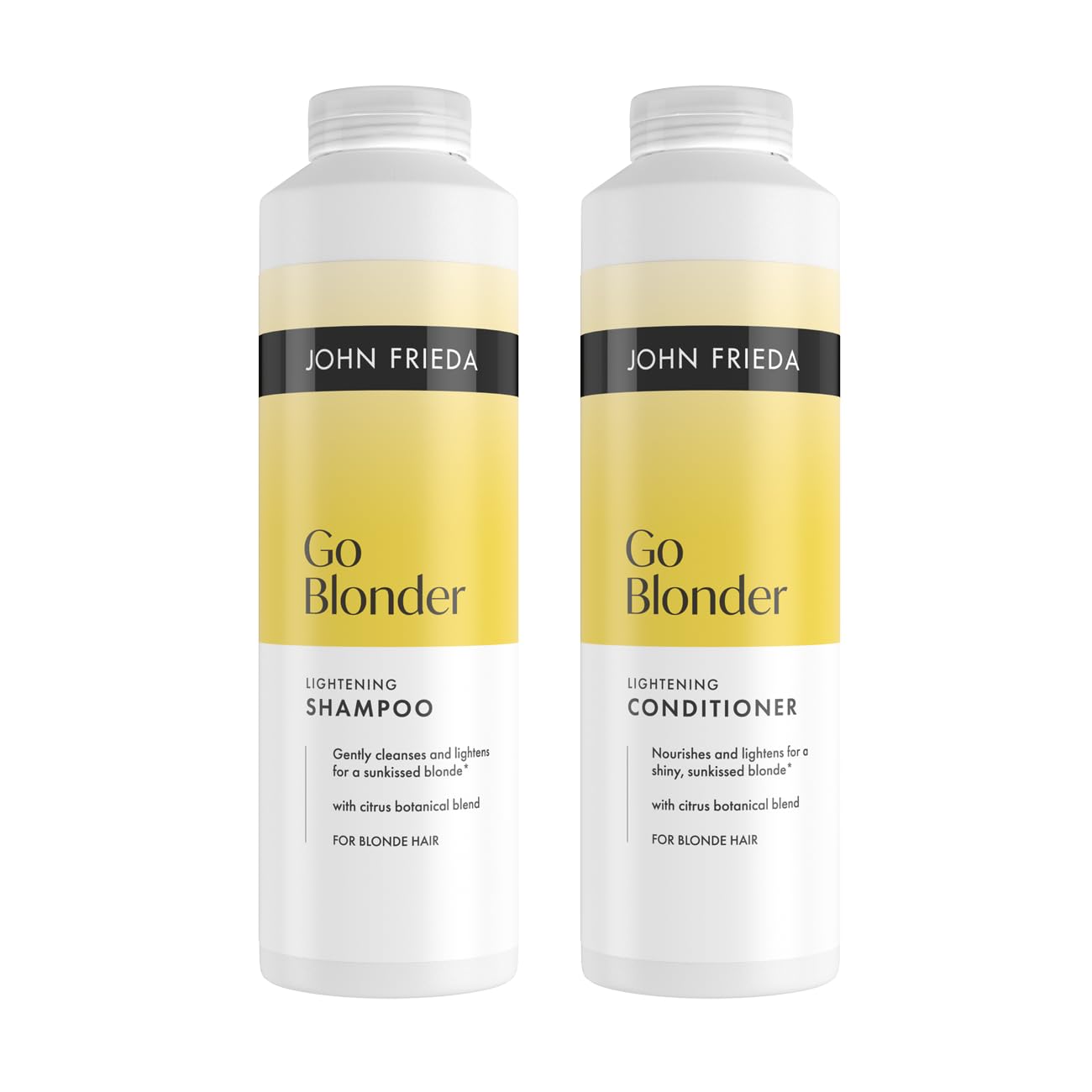 John Frieda Go Blonder Shampoo & Conditioner 500ml x2. Blonde Hair Care Duo for Highlighted Hair and Bright Shine