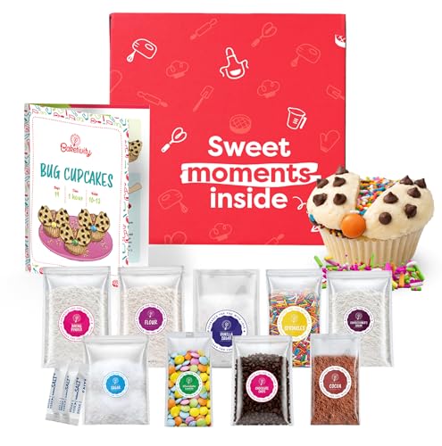 BAKETIVITY Kids Baking DIY Activity Kit - Bake Delicious Bug Cupcakes with Pre-Measured...