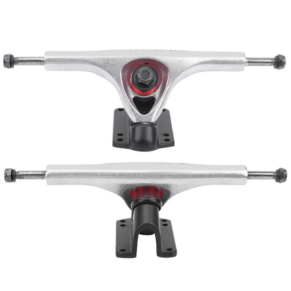 Tiiyee Eje de Monopatín, Longboard Camiones Patinar Aleación Aluminio Longboards Trucks Skateboard Truck Transmisión Skate Trueno Pulido Ejes Monopatines para Accesorio Monopatíns(Plata)