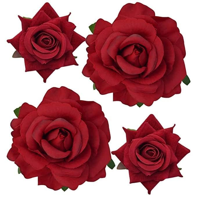 Image of Women Artificial Hair Bun Mogra Flower Gajra with 1 Rose U Pin Juda Hair Clip | Styling Hair Gajra Set for Women and Girls (Pack of 2)