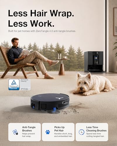 Image of ECOVACS DEEBOT X12 OMNICYCLONE Robot Vacuum and Mop, FocusJet Pre-Spray, Bagless Station, OZMO Roller Instant Self Washing, Blast 22000Pa Suction, ZeroTangle, PowerBoost Charging for Large House