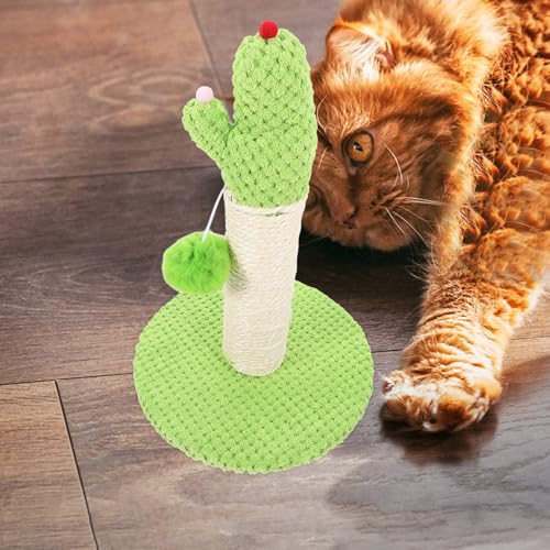 Rascador vertical decorativo para gatos en forma de cactus de sisal natural miniatura 4