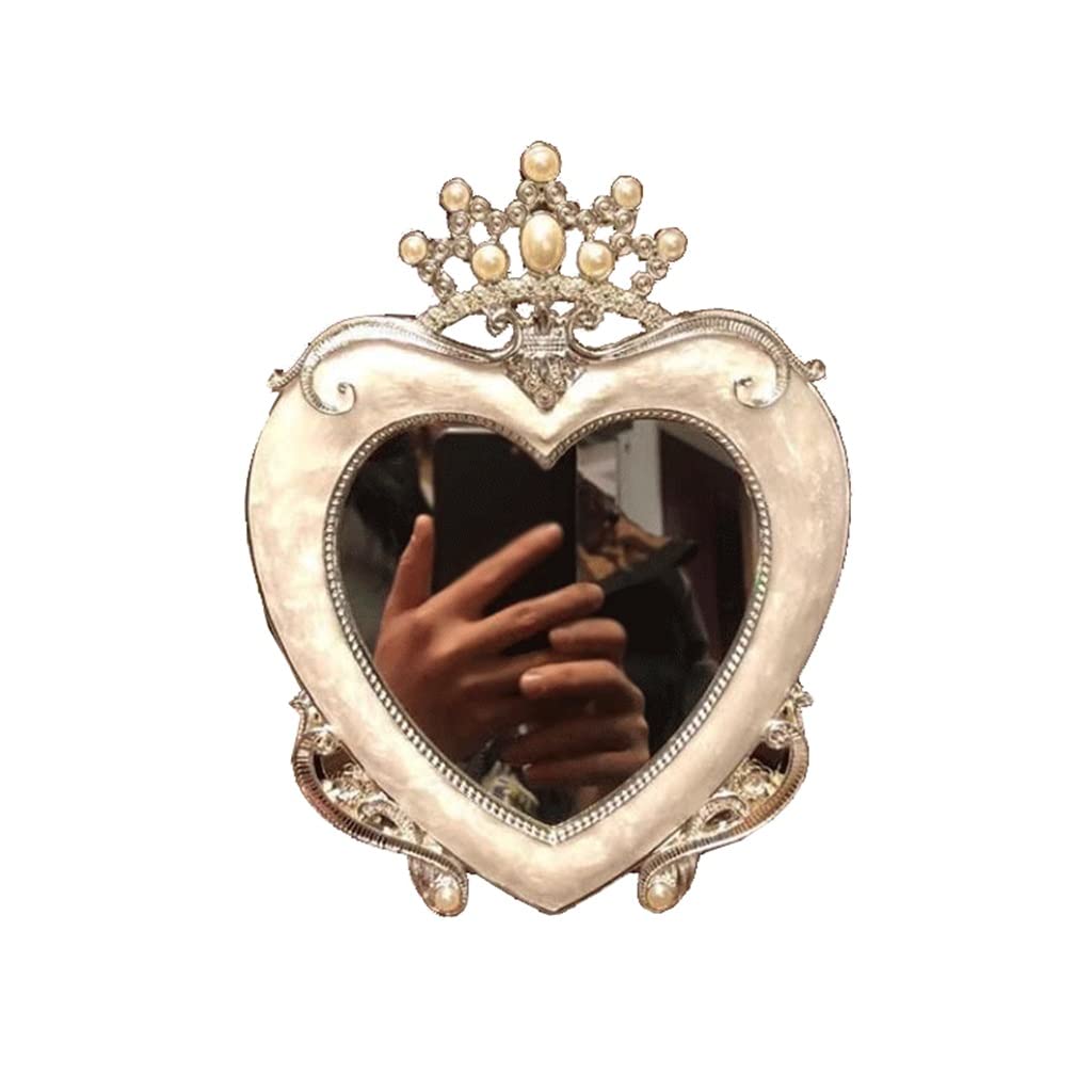 Miroir en cœur de princesse avec reflet haute définition et cadre sculpté vintage