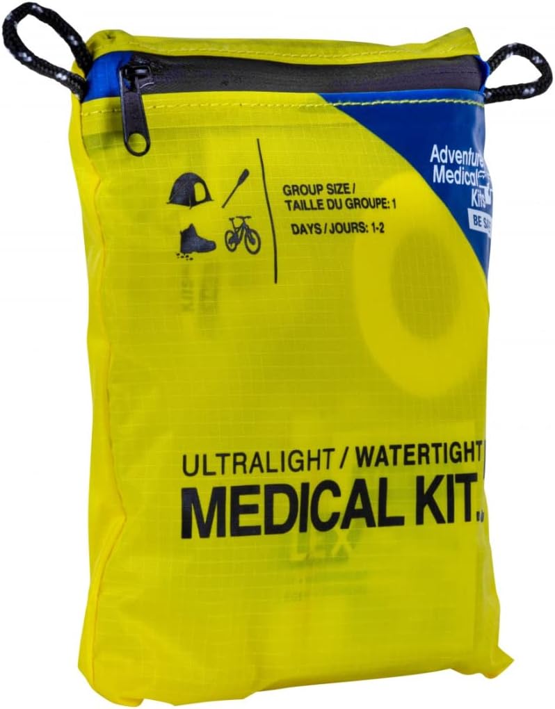 Adventure Medical Kits Ultralight & Watertight 5 Medical Kit 227g Wgt 1-2 people 1-2 days Wound Cleaning Blister Burn Muscle Ache Pain Allergic Reaction Sting relief Watertight Carrybag