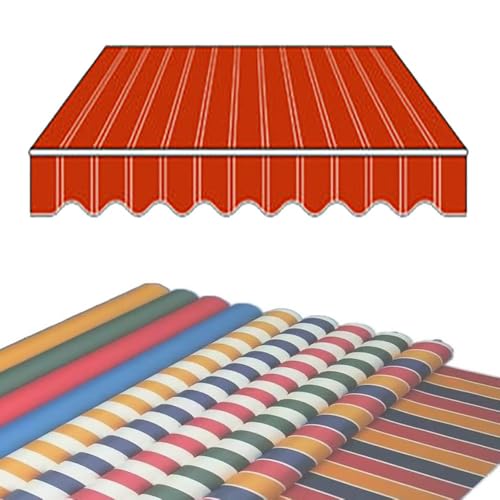YHDMDQ Markisenbespannung Für Einziehbare Klemmmarkise, Markisen Ersatzstoff, Markise Canvas Wasserdichtes Markisenstoffen Markisentuch Für Fenster Tür Markt(Orange,2.5x2m/8.2x6.5ft)