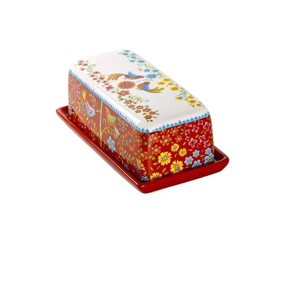 Zyyanshop One Color Butter Dish Butter Container Ceramic Box Restaurant Sealed Storage Cheese Boxs Slicer Dish Tableware