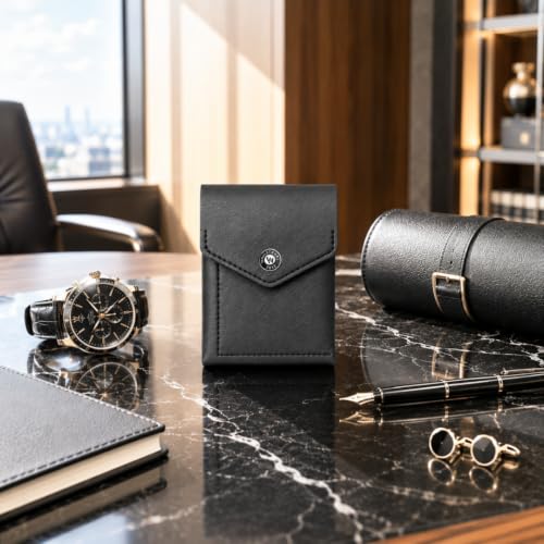 Buy WALLETKART Slim Card Holder Wallet for Men & Women | Pull Tab Card Wallet with Cash Pocket | Compact Front Pocket Wallet | Minimalist Card Organizer | Genuine Leather (Style ID #43) (Black) at Amazon.in - Image 4