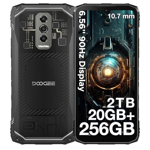 DOOGEE Blade 10 Ultra 10.7mm Octa-Core Rugged Smartphone, 20GB RAM+256GB ROM Rugged Phone Unlocked, 6.56'' 90Hz Display, 50MP Camera, IP68/IP69K Waterproof Phones, Face ID/NFC/GPS/OTG 256GB