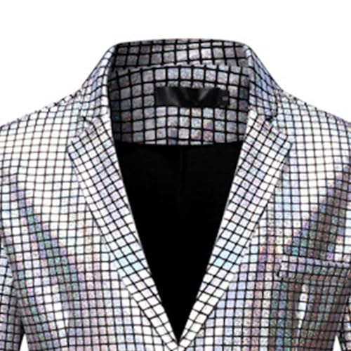 Men 2 Piece Shiny Sequin Blazer Fashion Tuxedo Party Dinner Prom Outfit Two Button Wedding Suit Jacket Pant2