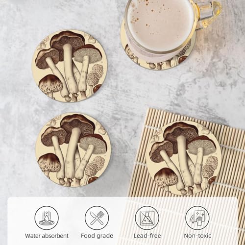 Dessous de verre champignons super absorbants en céramique pour table propre