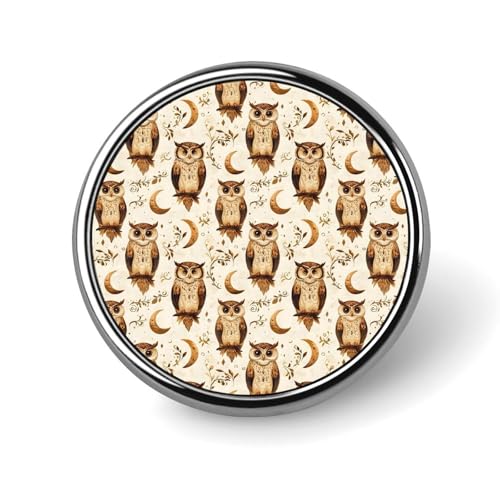 Owl Moon Print Enamel Pins for Backpack - Cute Jacket Coat Hat Bags Badge Pins, Funny Unique Novelty