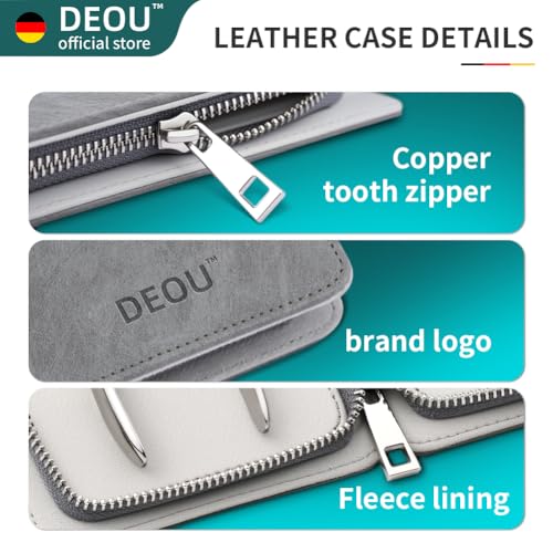 DEOU Premium Manicure Set 8 in 1, 420J2 Stainless Steel Pedicure Kit with Luxury Leather Case, Professional Grooming Tools for Travel & Home, Gifts for Men & Women Alternate view
