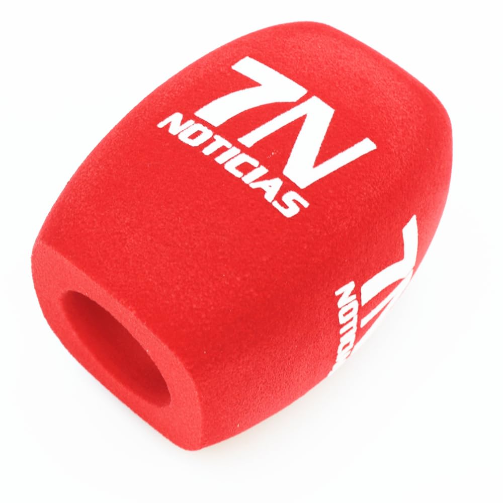 5 Pcs Mic espuma cubre parabrisas con el logotipo impreso personalizar logotipo para parabrisas de espuma de micrófono (rojo)