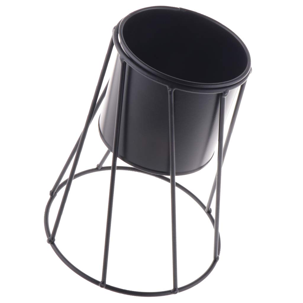 Iron Plant Stand Garden Planter Succulent Flower Pot Shelf Rack Black L B Black