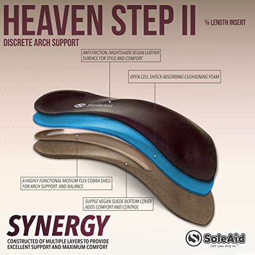 Plantillas SoleAid 3/4 Length Heaven Step II de cuero vegano y ante miniatura 4