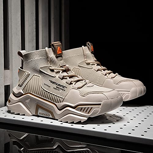 Image of SANNAX Fashion Shoes for Mens High Top Casual Walking Shoes Non Slip Breathable Mesh Lightweight Sneakers