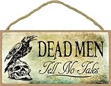 SJT ENTERPRISES, INC. Dead Men Tell no Tales 5' x 10' Pirate Wood Plaque Sign (SJT13510)