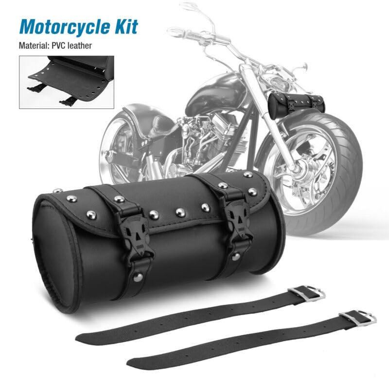 Bolsa para horquilla de moto en cuero PU 8x3.8 in miniatura 4