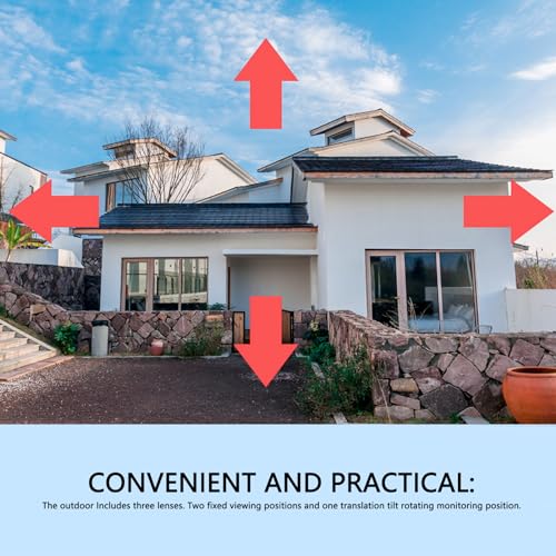 8MP 4K Triple Lens Security Camera with Full Color Night Motion Detection for Outdoor Use (US Plug)