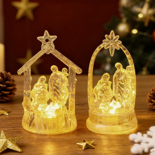 Weihnachtskrippe Krippe 2 Weihnachtsdeko Krippenszene Acryl...