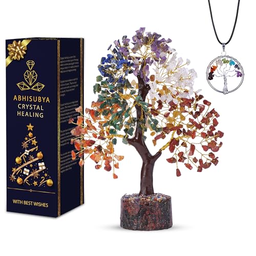 Bonsai Tree - Crystals and Healing Stones - Living Room Decor - Crystal Tree Tree of Life - Gem Tree Stones - Feng Shui and Money - Shelf Decor for Office