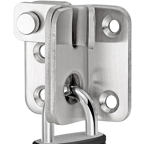 Litensh Shed Lock Gate Lock Gate Latch Padlock Hasp Stainless Steel Flip Door Bolt Latch Lock for Wooden Gates Garden Cupboard Pet Cage Silver