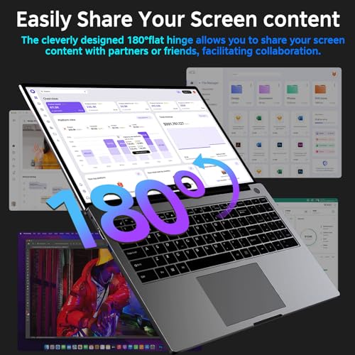 HUQPPQ 16 Inch Gaming Laptop Core i3 (Up to 3.2GHz) 16GB RAM 512GB SSD Expandable to 1TB Win11 Laptops | FHD 1920×1200 Display | Type-C | Long-Lasting Battery | Includes Mouse & Keyboard Film-Gray - Image 8