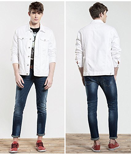 Image of Idopy Men`s Casual Cowboy Rugged Jean Denim Biker Trucker Jacket