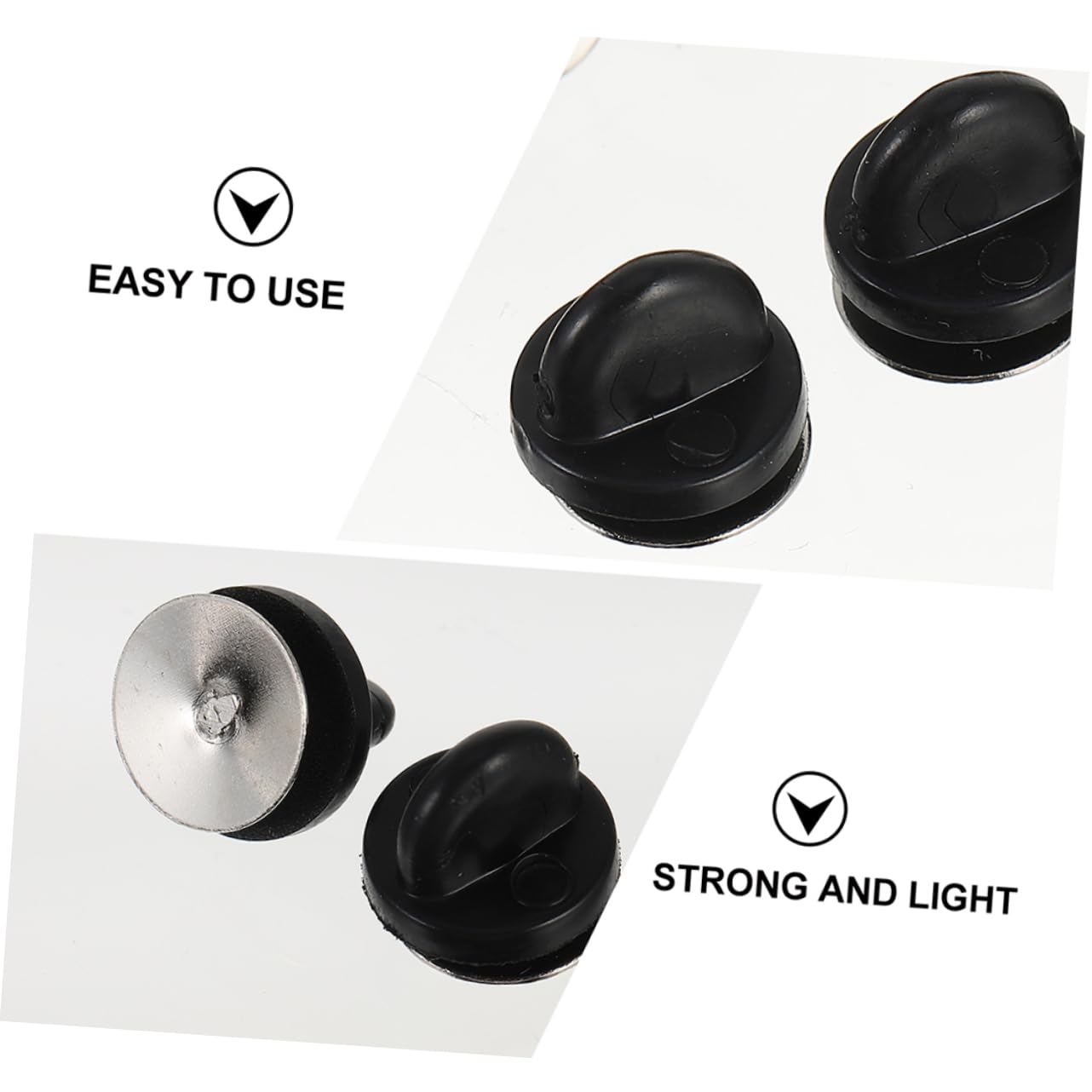 HOMSFOU 2sets 100 Pcs Brooch Pin Backs with Durable Plastic Big Base Clutch for DIY Crafts Lightweight and Portable Tie Tacks for Easy Installation for Lapel Pins and Jewelry 100pcs*2