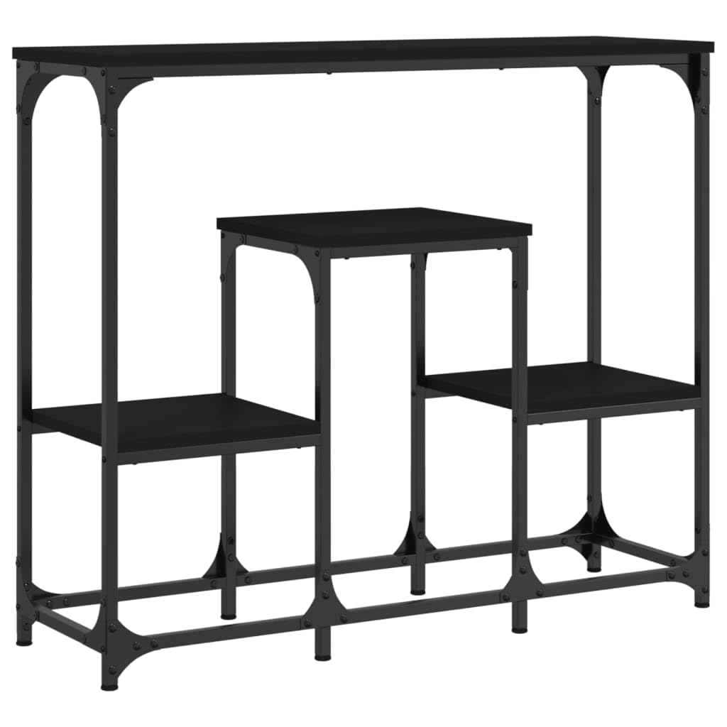 Rantry Holzwerkstoff Konsole Schwarz - Stauraum für Wohnzimmer, Standsicherheit mit Wandhalterung - 89,5 x 28 x 76 cm Model833383
