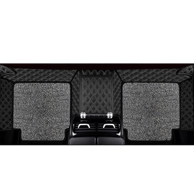 Image of 7D Car Mat for Nissan GRAVITE -7 Seater | Black & Silver | 7D Ultra Premium PU Leather II Double Stitching II Fully Customise Fit Car Floor Tray Mats