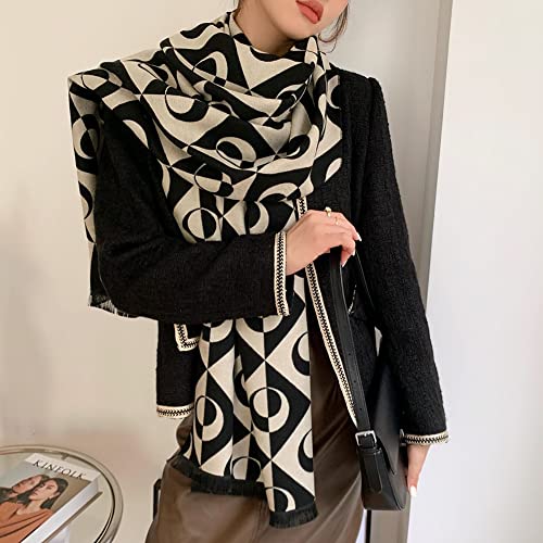Scarf for Women Cashmere Feel Scarves Wool Blend Shawl Pattern Printed Winter Thick Oversize Wraps2
