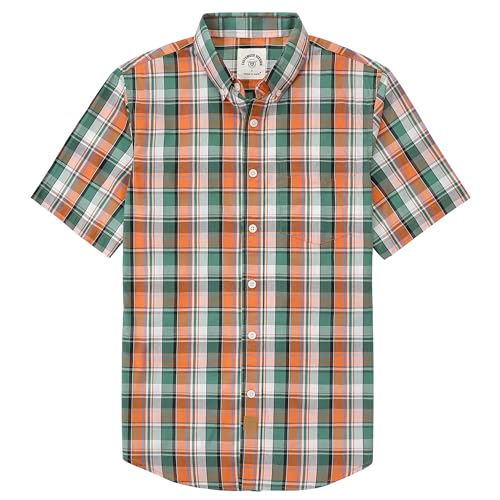 Dubinik Mens Short Sleeve Button Down Shirts Soft Breathable Summer Vintage Regular Fit Lightweight Mens Casual Shirt