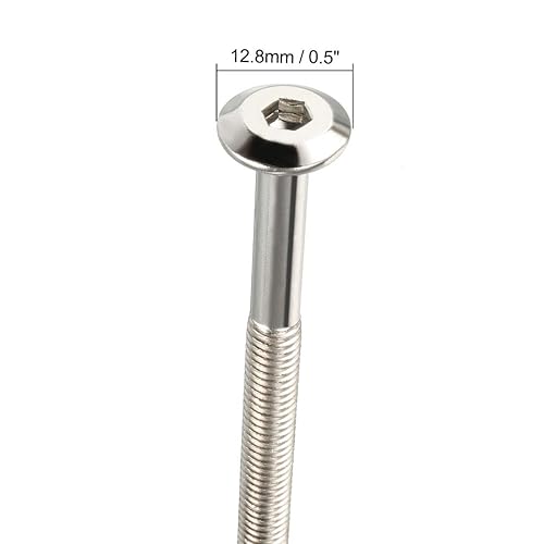 Miniatura 4 de uxcell Tornillos de muebles M6x80mm Tornillos hexagonales Tornillos de fijación 2.283 in Longitud de rosca 5pcs